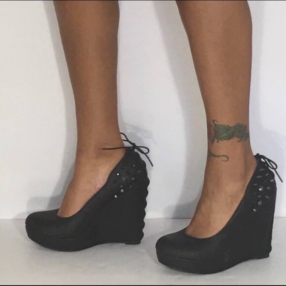 Liliana Magic Faux Leather Wedge with Spikes - Picture 7 of 7